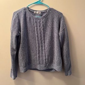 Blue/Gray Cropped Cozy Sweater
